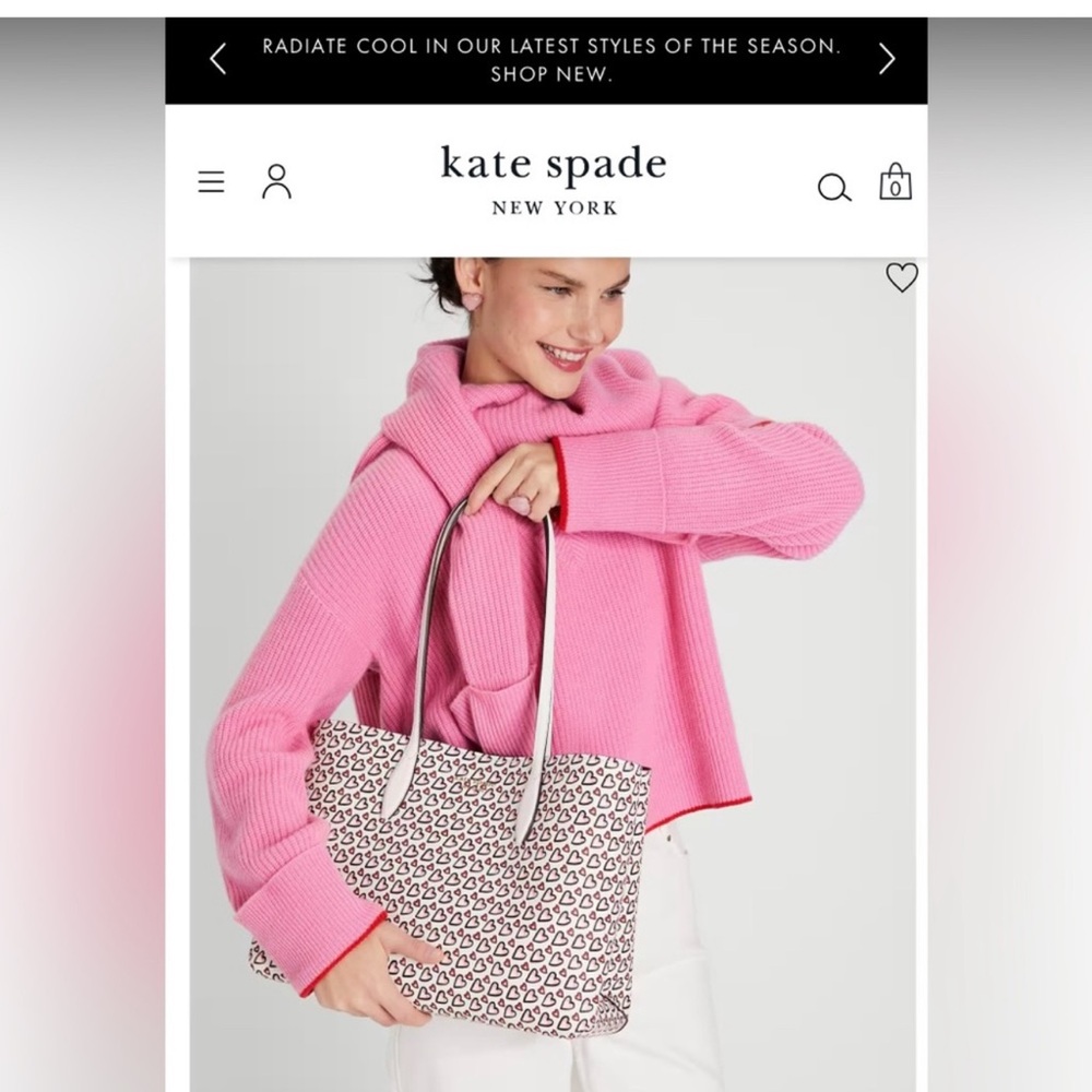 Kate Spade Vibrant Pink Sweater and Geometric Tote